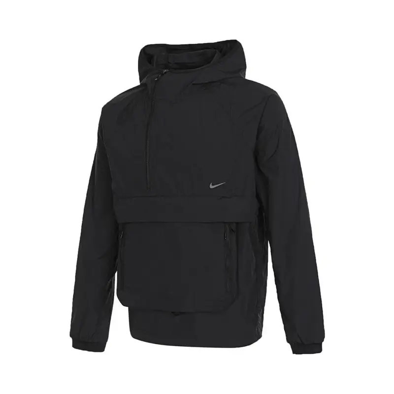 Nike Giacca a Maniche Lunghe con Cappuccio e Mezza Zip Nero Uomo