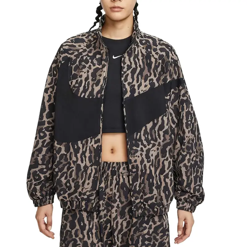 Giacca a maniche lunghe con zip in tessuto Nike Sportswear da donna Giacche Nero IB7264-010 M miniatura 2