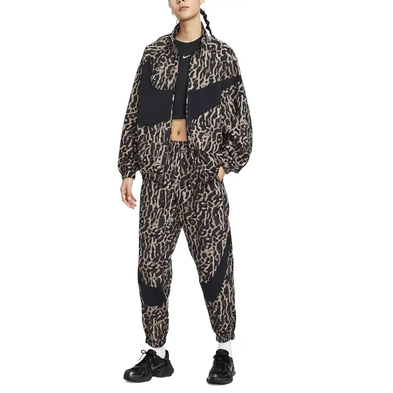 Giacca a maniche lunghe con zip in tessuto Nike Sportswear da donna Giacche Nero IB7264-010 XL miniatura 4