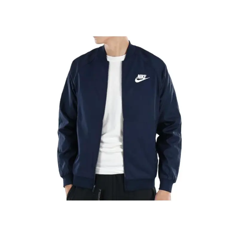 Giacca a maniche lunghe con zip Nike Sportswear con stampa logo Uomo Capispalla Blu Navy 832225-451 M miniatura 4