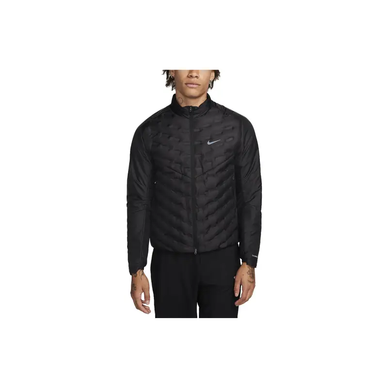 Giacca a Maniche Lunghe Nike Therma-Fit ADV AeroLoft Vestibilità Ampia Tinta Unita con Stampa Logo Collo Alto Uomo Capispalla Nero FB7556-010 M miniatura 3