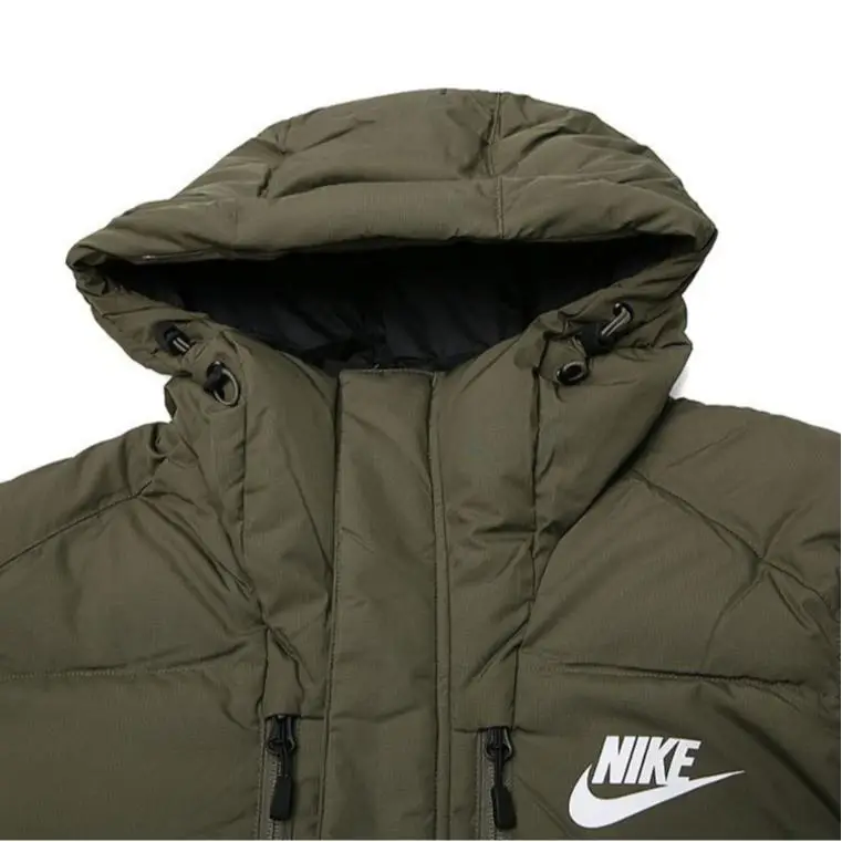 Giacca a vento calda casual sportiva a maniche lunghe imbottita in piumino da uomo capispalla kaki 807394-222 XL miniatura 2