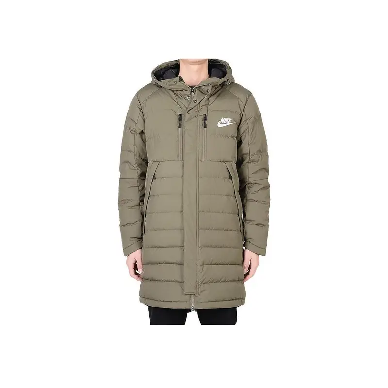 Giacca a vento calda casual sportiva a maniche lunghe imbottita in piumino da uomo capispalla kaki 807394-222 XL miniatura 5