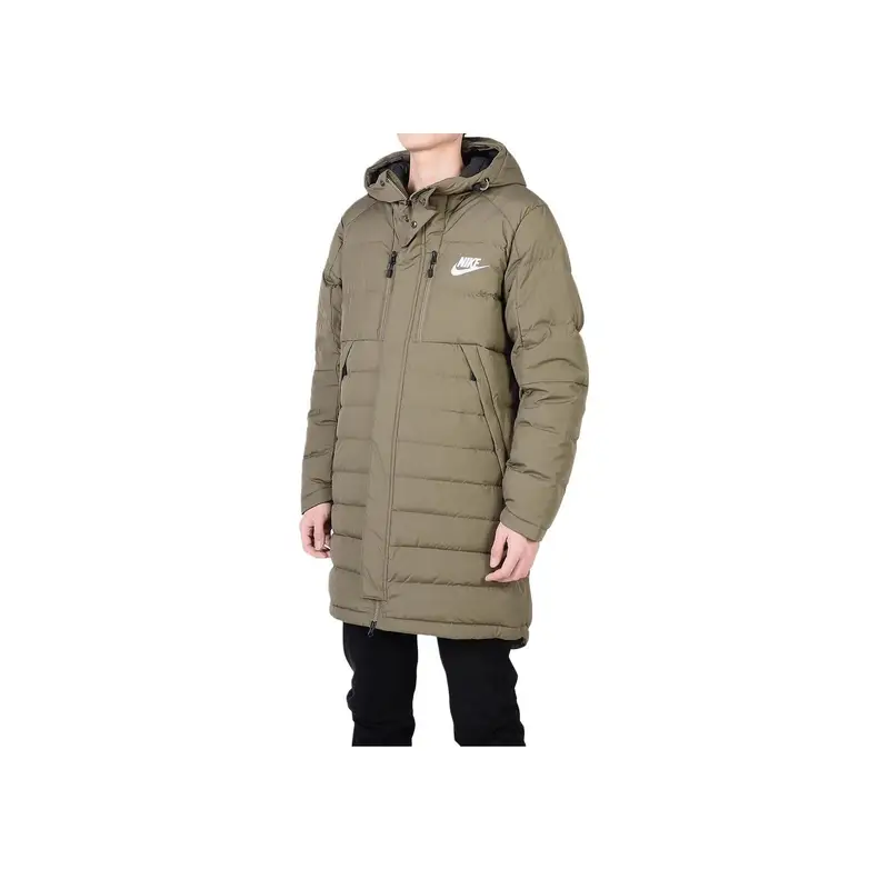 Giacca a vento calda casual sportiva a maniche lunghe imbottita in piumino da uomo capispalla kaki 807394-222 XL