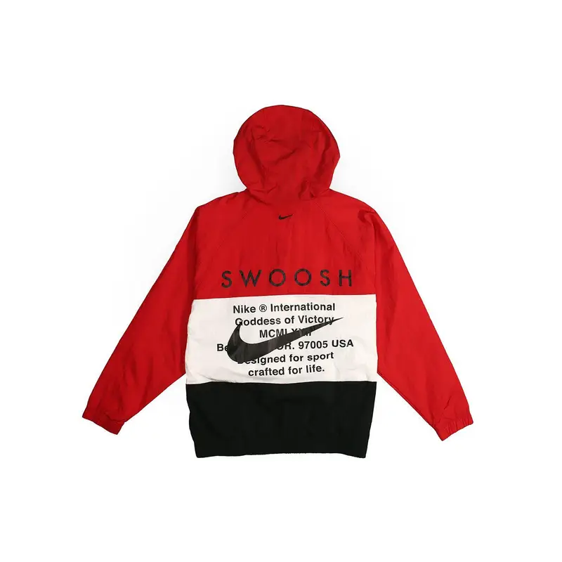 Giacca a Vento Nike Sportswear Swoosh Color Block Primavera Giacca da Uomo Rossa CJ4889-657 M miniatura 4