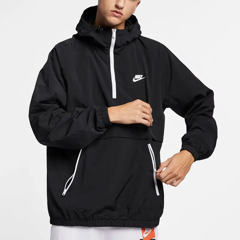 Giacca Anorak Tessuto Nike NSW CE con Cappuccio e Mezza Zip Uomo Giacche Nero AR2213-010 M miniatura 4