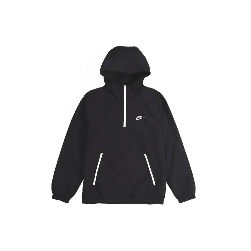 Giacca Anorak Tessuto Nike NSW CE con Cappuccio e Mezza Zip Uomo Giacche Nero AR2213-010 M