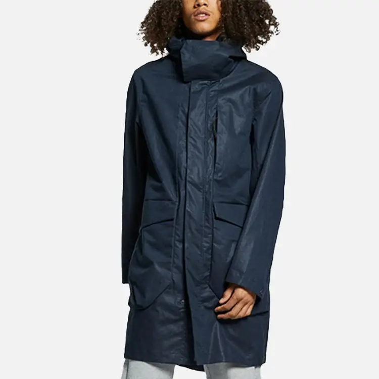 Nike Giacca Antivento Sportiva Casual Uomo Blu miniatura 2