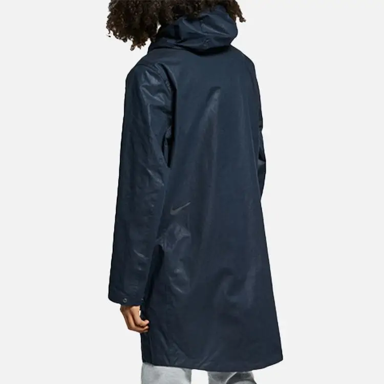 Nike Giacca Antivento Sportiva Casual Uomo Blu miniatura 4
