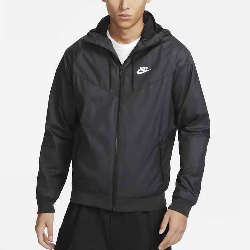 Giacca Antivento Tessuta con Cappuccio Windrunner Uomo Giacche Nero 727325-010 L miniatura 5