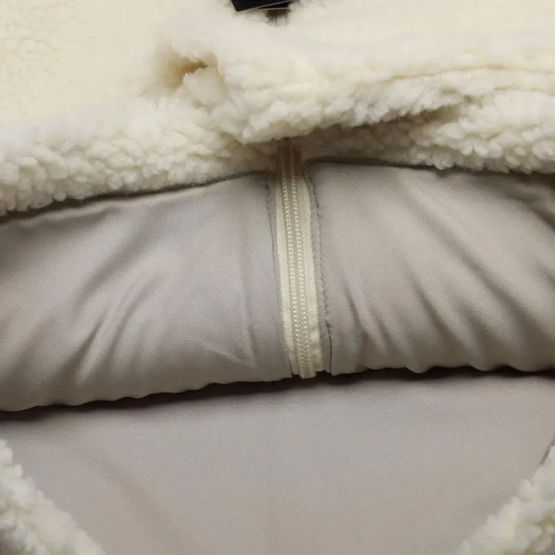 Giacca Calda Sherpa Antivento Nike Swoosh Donna Giacche Bianco CU6640-238 XL miniatura 4