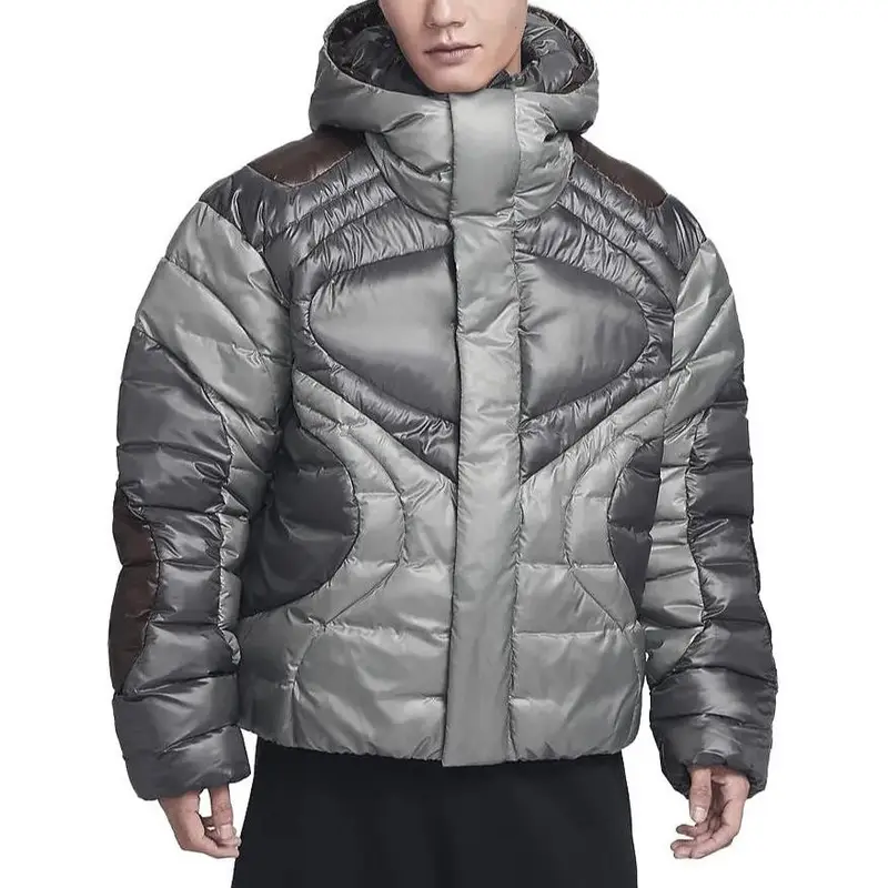 Nike Giacca casual calda e ampia con cappuccio a blocchi di colore miniatura 3