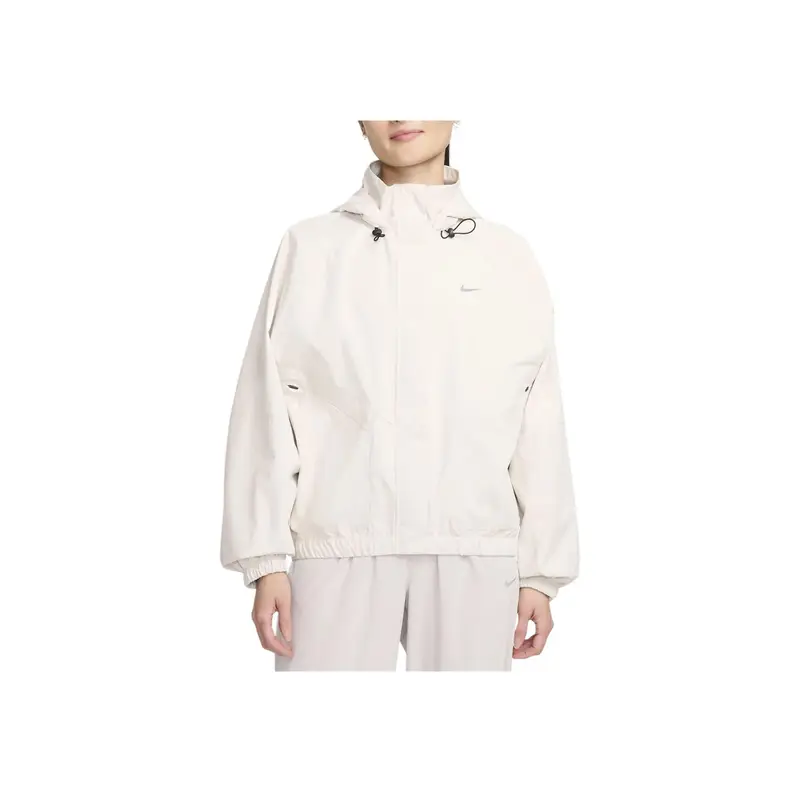 Giacca Casual con Cappuccio e Zip Tinta Unita Nike Storm Fit Swift da Donna Giacche Pietra-Marrone FB7493-104 M