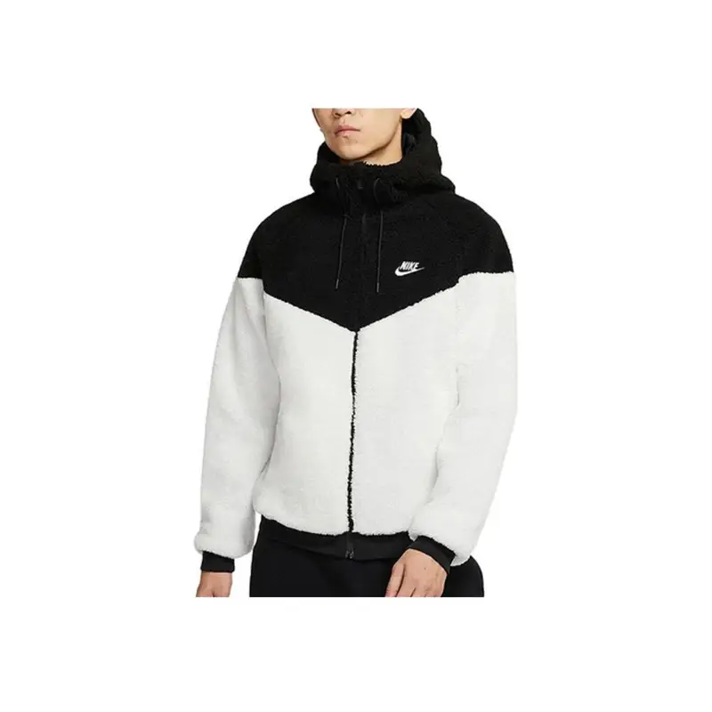 Giacca Casual da Riscaldamento in Pile Sherpa Nike Windrunner da Uomo Giacche Bianco Sporco DD0300-016 XL miniatura 2