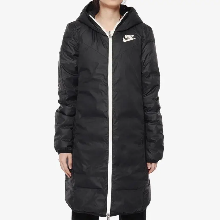 Giacca Casual Reversibile Media Lunghezza Imbottita in Piumino Nike Sportswear Windrunner Donna Capispalla Nero 939441-011 S miniatura 4