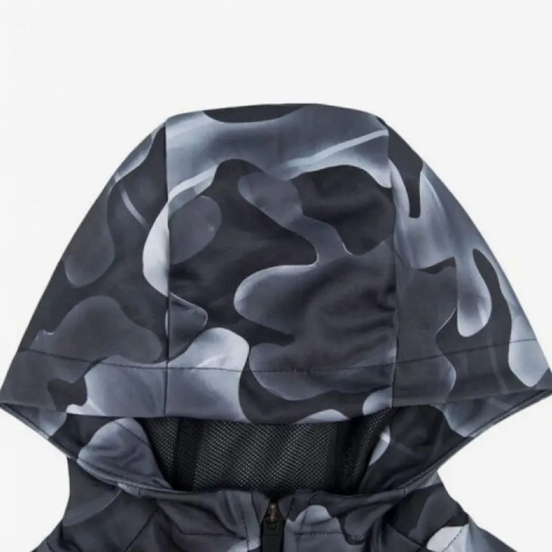 Giacca con cappuccio a maniche lunghe sportiva casual mimetica Nike Giacche per bambini Nero BQ1657-010 XL miniatura 2