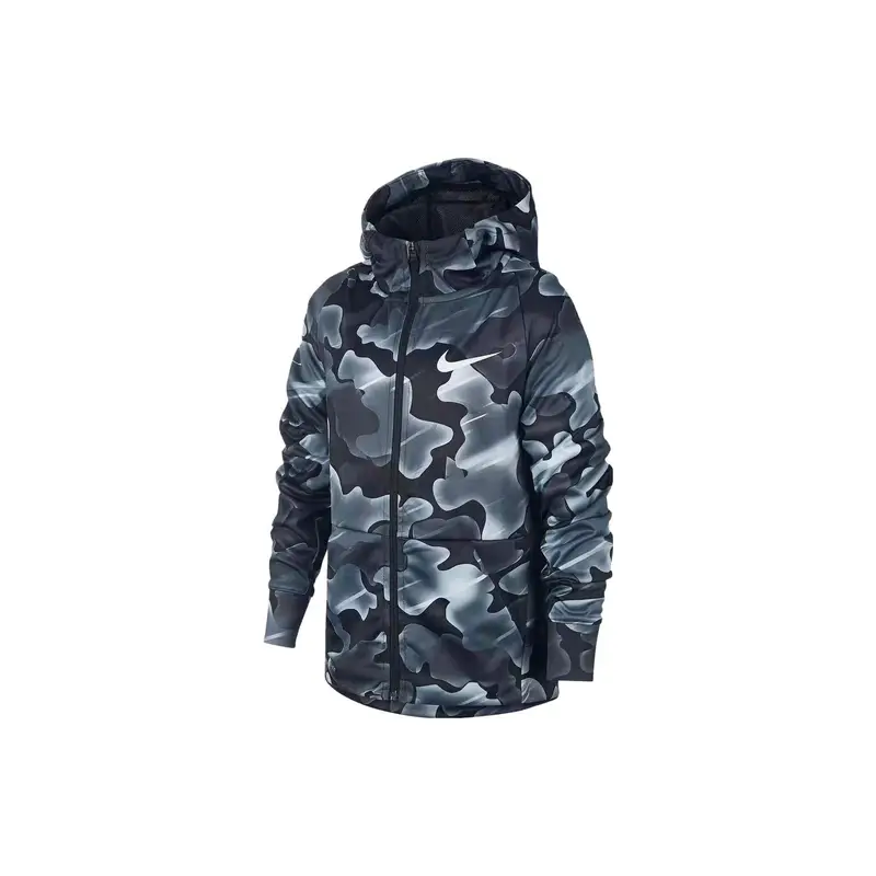 Giacca con cappuccio a maniche lunghe sportiva casual mimetica Nike Giacche per bambini Nero BQ1657-010 XL