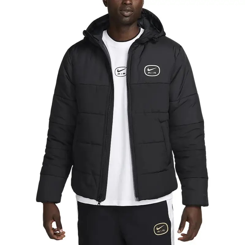 Giacca con cappuccio casual confortevole Nike Air da uomo Giacche Nero Bianco HM0198-011 M
