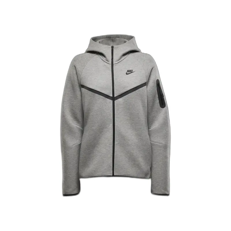 Giacca con cappuccio da donna Nike Tech Fleece Windrunner Gris