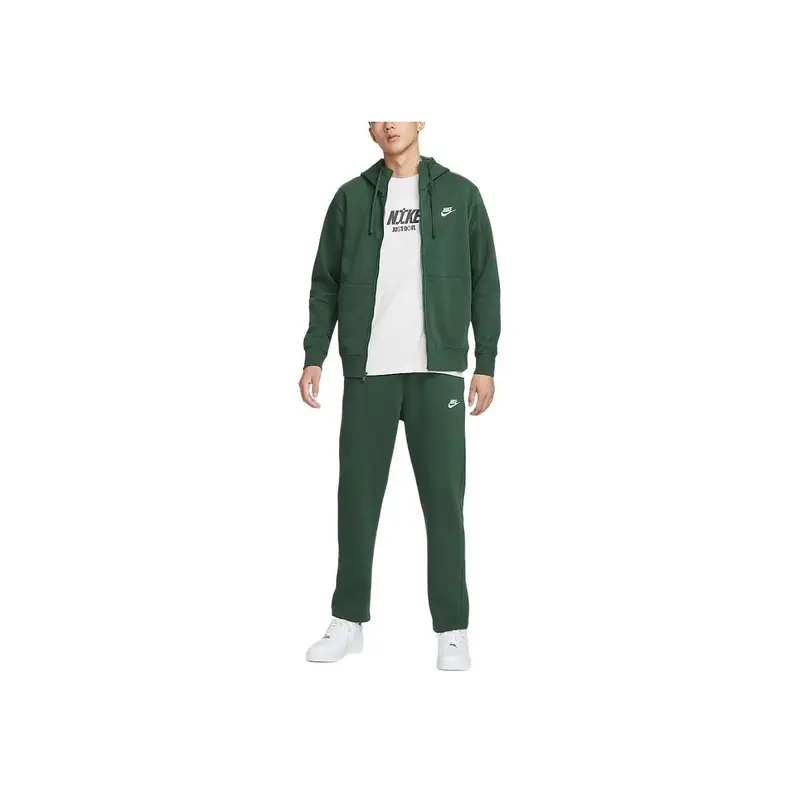 Giacca con cappuccio e zip Nike Sportswear Club Fleece Confortevole da uomo verde abete BV2646-323 M miniatura 2