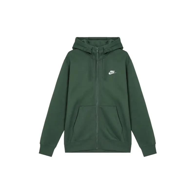 Giacca con cappuccio e zip Nike Sportswear Club Fleece Confortevole da uomo verde abete BV2646-323 M