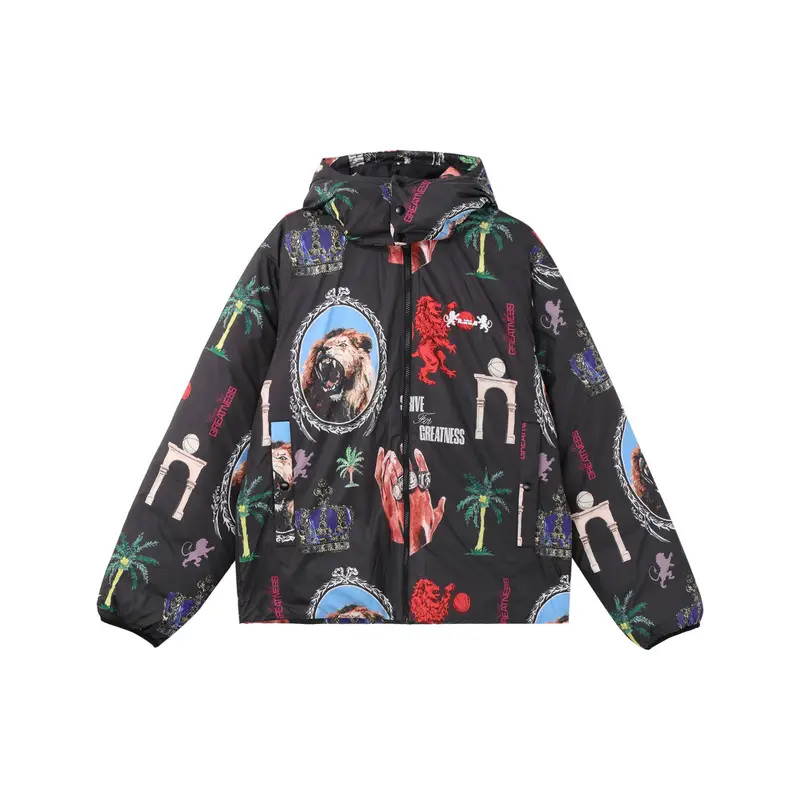 Nike Felpa con cappuccio e zip da uomo nero e stampa