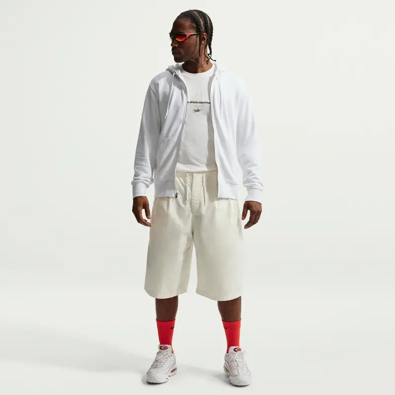 Giacca con cappuccio Nike Club Fleece Blanc