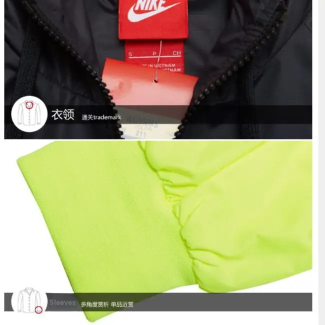 Giacca con cappuccio Nike Design Patchwork con Logo del Marchio Stampato Giacche da Donna Nera 545909-211 M miniatura 3