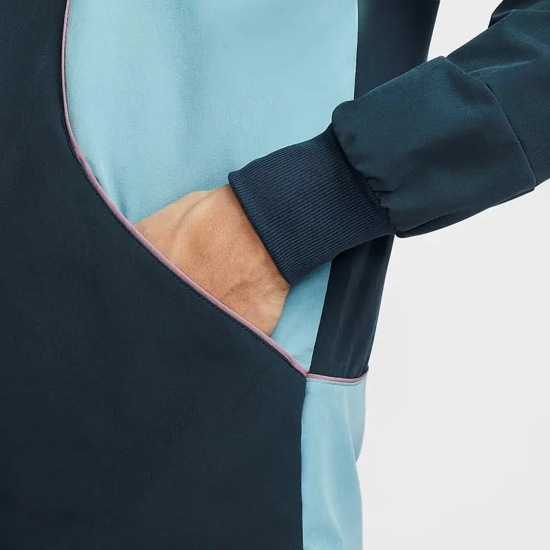 Giacca con zip Nike Court Advantage Dri-Fit Tessuto Asciugatura Rapida Uomo Giacca Blu Mare Profondo Verde Denim Borgogna Brillante FD5342-478 S miniatura 3