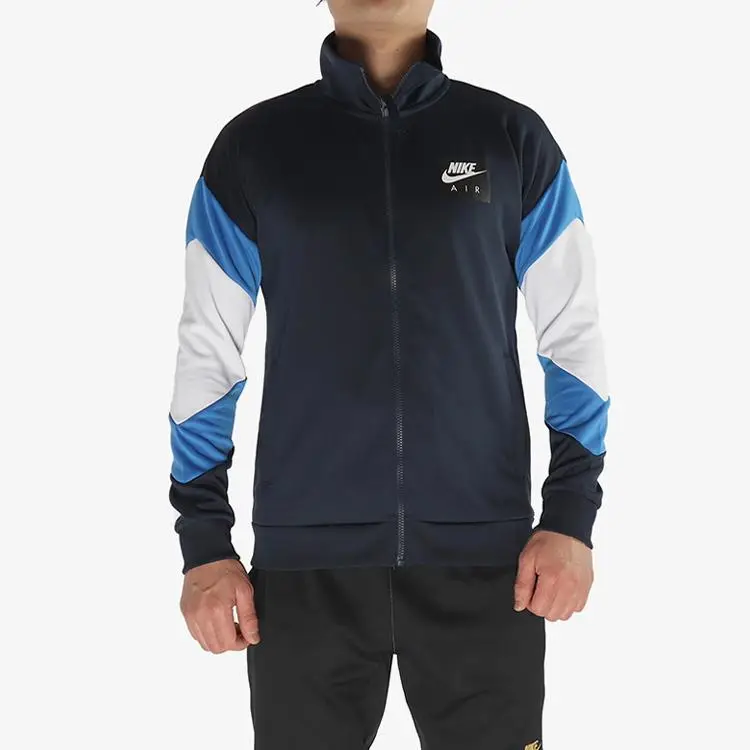 Nike Giacca da Allenamento Fitness Uomo Blu Scuro con Colletto Alto e miniatura 5