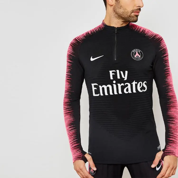Giacca da Calcio Nike Paris Saint-Germain con Mezza Zip, Stagione 18-19 Giacca da Uomo Nero Rosa 894192-011 S miniatura 2