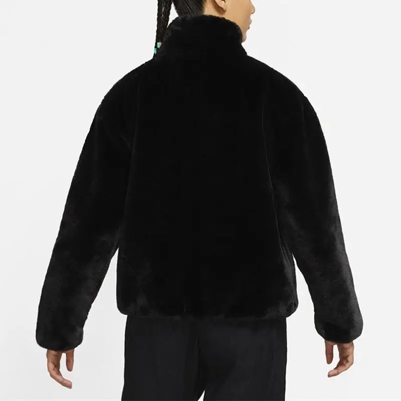 Giacca da donna Nike con logo Swoosh oversize (Dimensionamento dell Asia) Nero Fossil Donna Streetwear DO3792-010 S miniatura 2