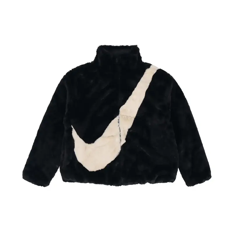 Giacca da donna Nike con logo Swoosh oversize (Dimensionamento dell Asia) Nero Fossil Donna Streetwear DO3792-010 S