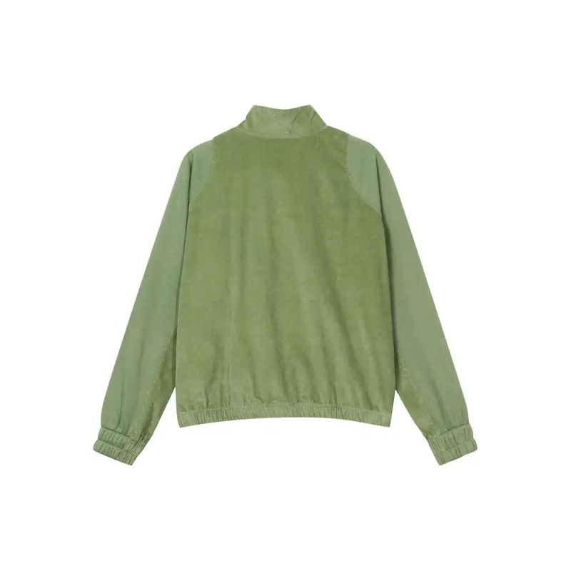 Giacca da donna Nike in velluto a coste con logo a tinta unita, zip intera, collo alto, verde DQ6929-334 S miniatura 4