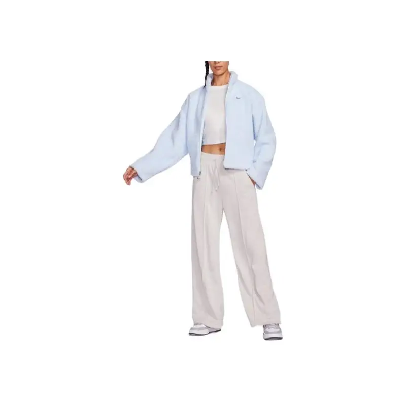 Giacca da Donna Nike Monocolore con Collo Alto e Zip, Casual, Vestibilità Ampia, Spessa in Pile, Viola Blu FV4009-423 M miniatura 3