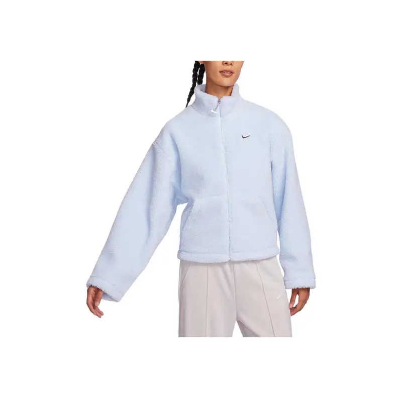 Giacca da Donna Nike Monocolore con Collo Alto e Zip, Casual, Vestibilità Ampia, Spessa in Pile, Viola Blu FV4009-423 XL miniatura 4