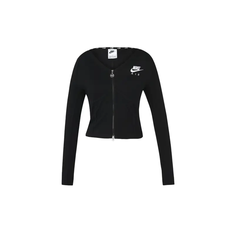 Giacca da donna Nike Sportswear con logo ricamato, doppia zip e apertura ossea, nera FD2377-010 XXL