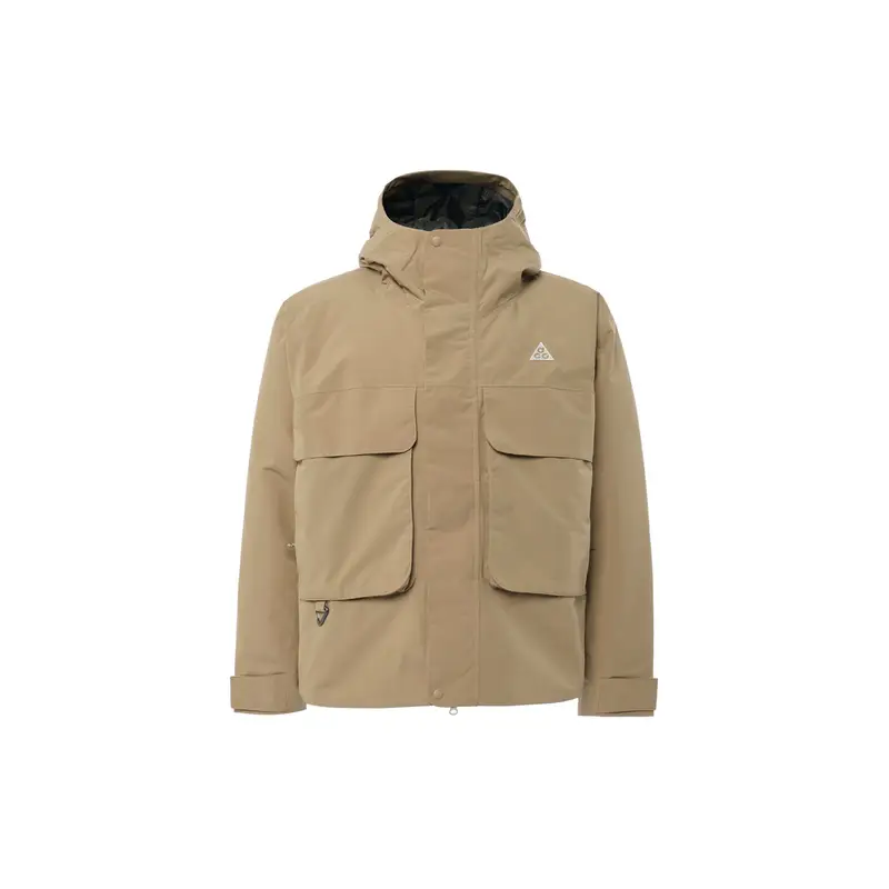 Giacca da lavoro con cappuccio e zip Nike ACG Storm-FIT PrimaLoft con logo Skull Peak per attività all aperto, casual, sportiva, da uomo, kaki FV8682-247 3XL