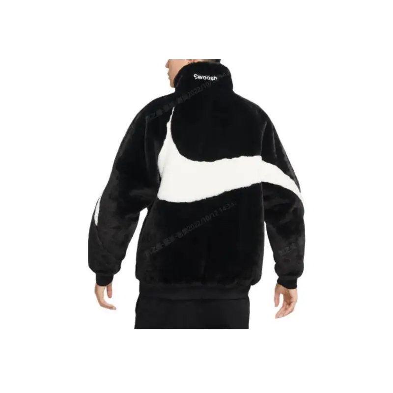 Giacca da Uomo in Velluto di Visone Sintetico con Collo Alto e Zip Nera FB7664-010 XS miniatura 4