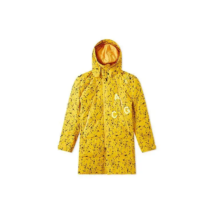 Giacca da Uomo Media Lunghezza con Cappuccio e Imbottitura in Piumino Resistente agli Strappi con Stampa a Pois Nike Giallo AQ3517-752 S