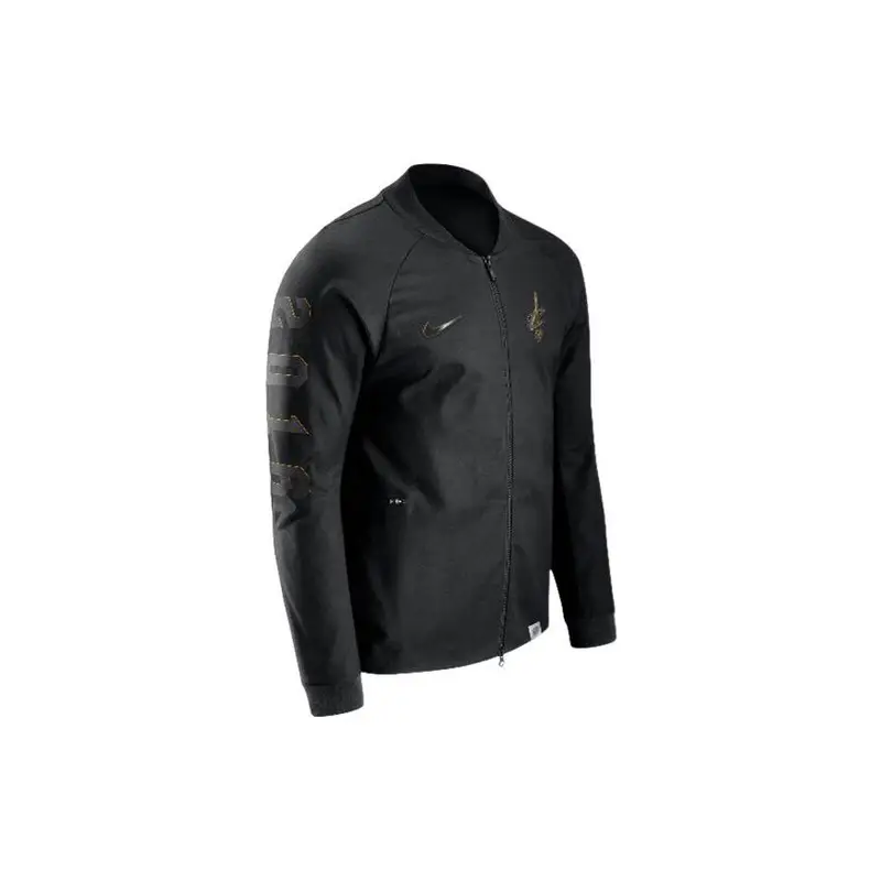 Giacca da uomo Nike NBA Golden State Warriors con scritta e numeri solidi, collo alto, zip, giacca nera 860801-010 M miniatura 4