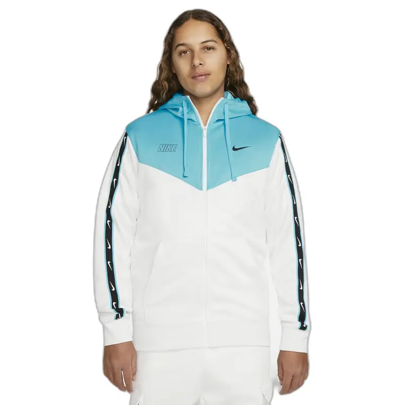 Giacca della tuta con cappuccio e zip Nike Repeat Blanc