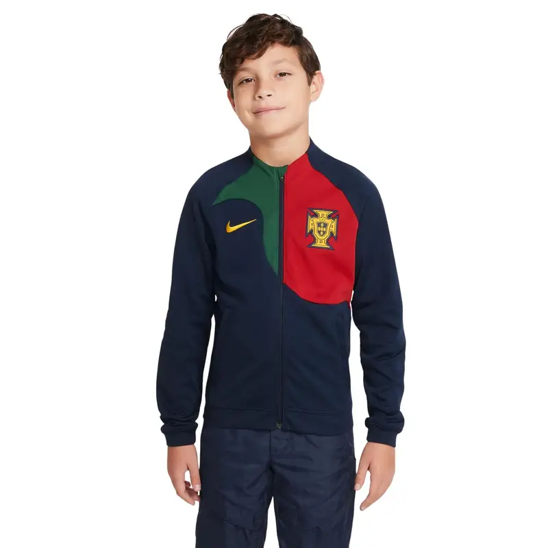 Giacca della tuta per bambini della Coppa del Mondo 2022 Portugal Academy Pro Anthem Bleu