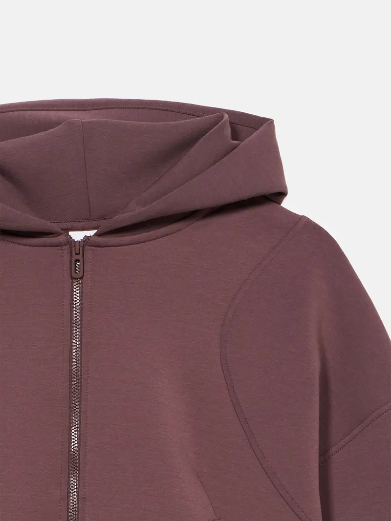 Giacca di felpa sportiva castano miniatura 3