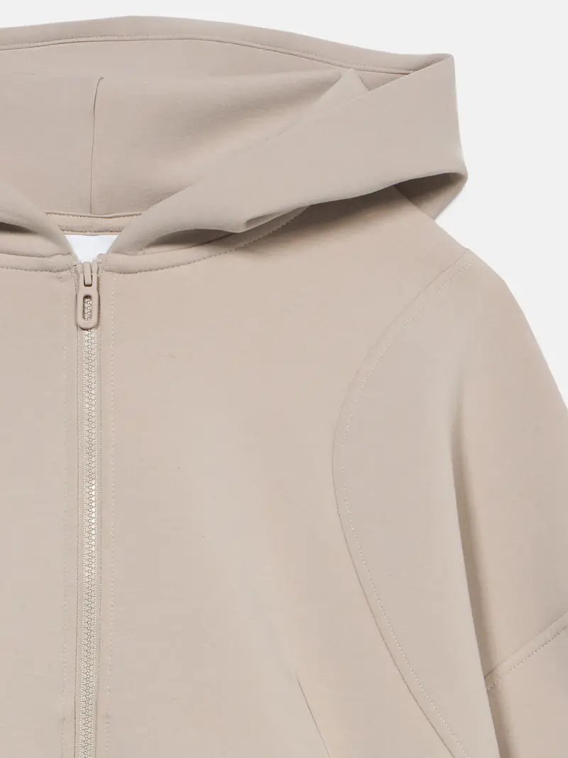 Giacca di felpa sportiva crema miniatura 3