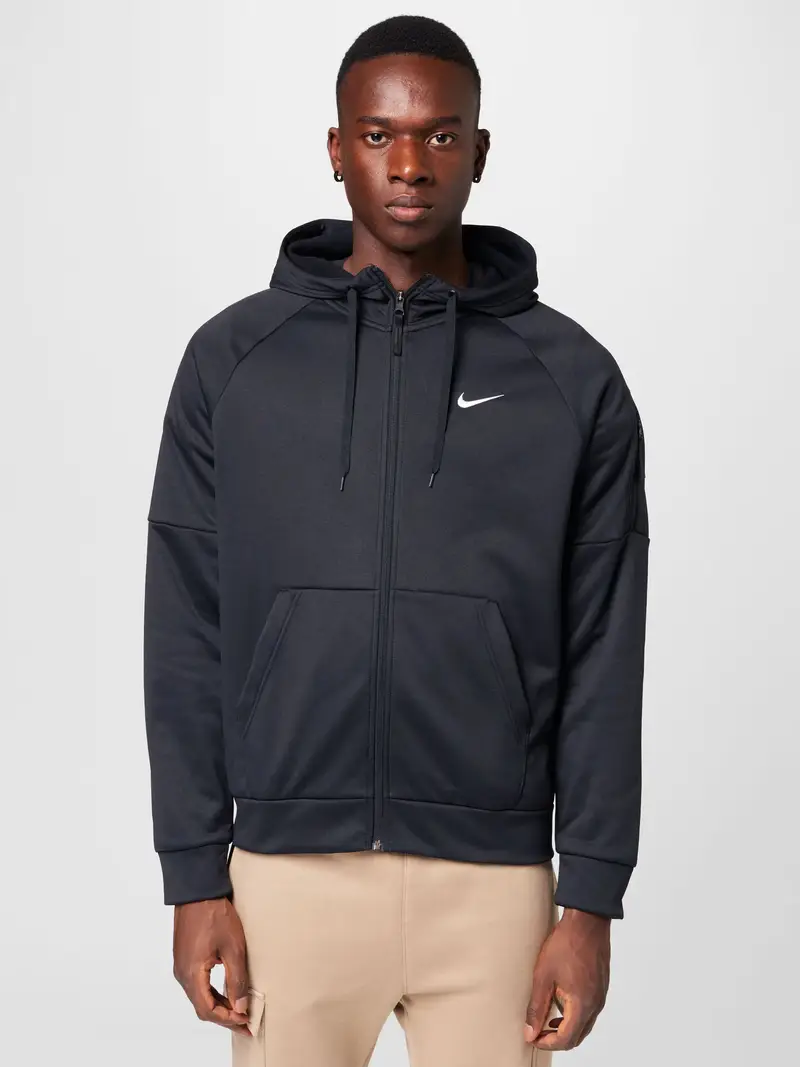 Giacca di felpa sportiva nero / bianco miniatura 2