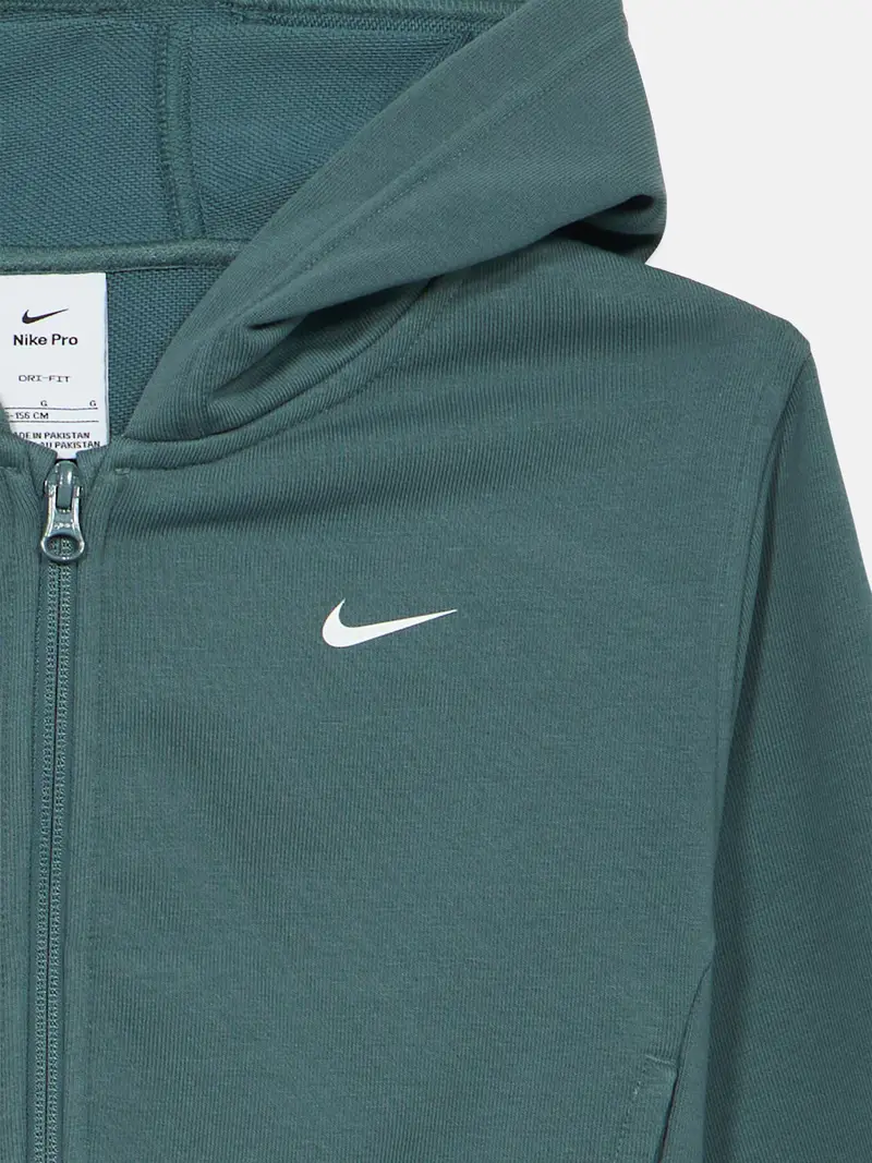 Nike Giacca di felpa sportiva verde scuro, nero e bianco miniatura 3
