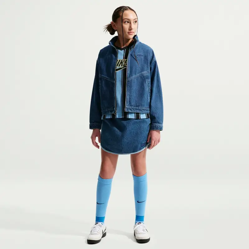 Giacca di jeans da ragazza Nike Collection Windrunner Bleu