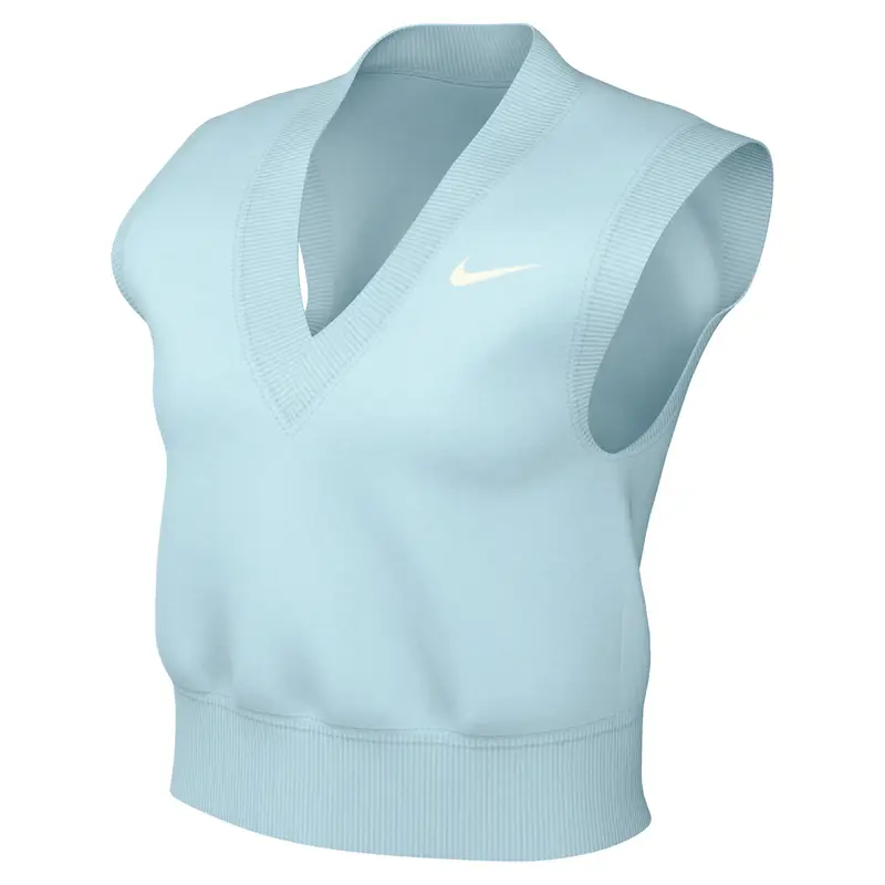 Giacca donna senza maniche con scollo a V Nike Phoenix Fleece Bleu