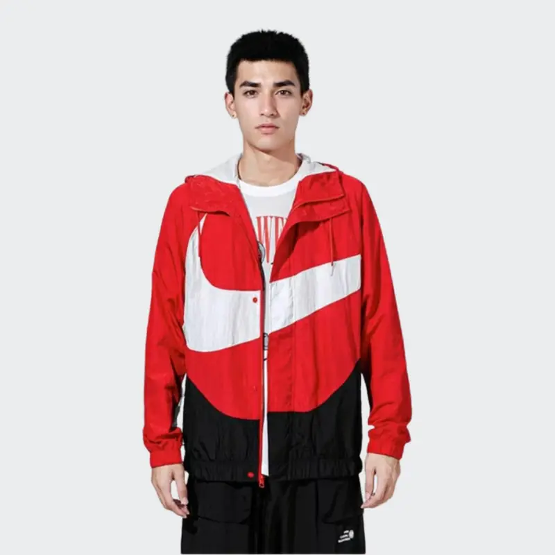 Giacca Felpa con Cappuccio e Zip Nike Big Swoosh Uomo Capispalla Rosso AR3085-657 XXL miniatura 3
